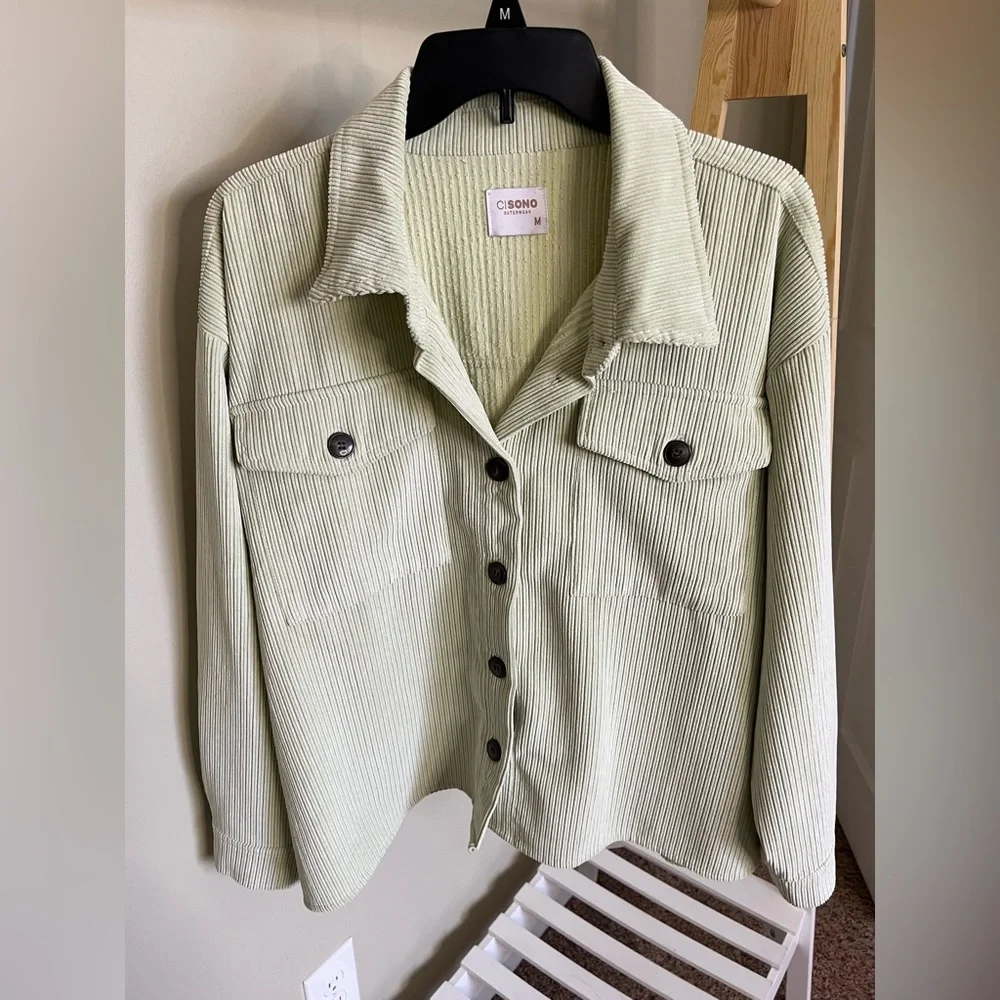 Cisono Outerwear Shacket‎ Green Oversized Medium